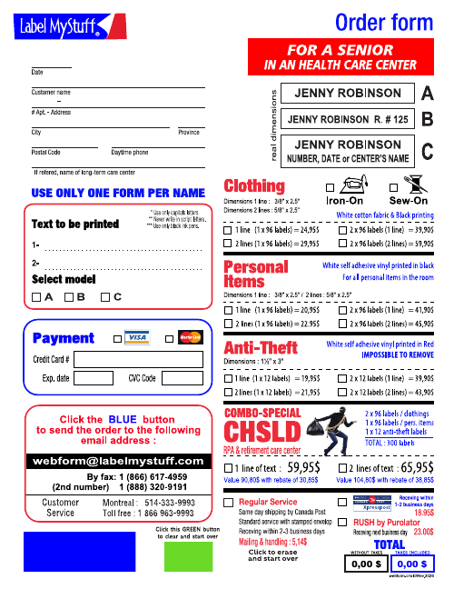 Preview of the Special CHSLD form